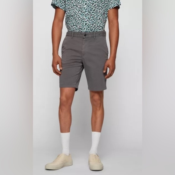 Hugo Boss Slim Fit Short Size 34R Stretch Grey - Picture 2 of 12